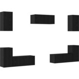  Komplet TV omaric 7 pcs Črna Orehovina Konstruiran les - - črna - 75.76 - 80 x 30 x 30 cm - 2025--Uvoz_2 | Shoptok.si