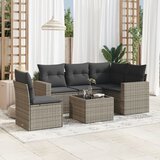 vidaXL 6-dijelni set vrtnih sofa od poliratana s jastucima sivi Cijene