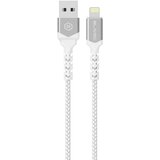 BLAVEC RAPTOR KABEL PREPLETEN – USB NA LIGHTNING – 2.4A 0.5 METRA – belo-srebrni | Shoptok.si