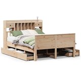 vidaXL Krevet s regalom za knjige bez madraca 160x200 cm od borovine | shoptok.hr