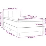  Box spring postelja z vzmetnico LED roza 90x200 cm žamet, (20900056) | Shoptok.si