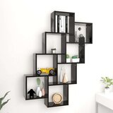 vidaXL kockaste zidne police crne 90 x 15 x 119 cm od iverice | shoptok.hr