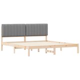  Krevetni okvir s tapiciranim uzglavljem Svijetlo siva Svjetlosiva 205.5 x 185.5 x 84.5 cm | shoptok.hr