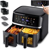 Friteza na Vrući Zrak s Dvije Košare 1700 W 10,2 L Crna