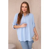 Kesi Blouse with a longer back blue