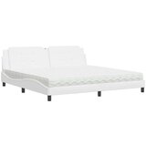  Postelja z vzmetnico bela 200x200 cm umetno usnje, (21152185) | Shoptok.si
