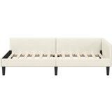  Kutni okvir kreveta s uzglavljem Krema 90 cm x 190 cm Baršun | shoptok.hr