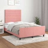  Za krevet s uzglavljem ružičasti 120 x 200 cm baršunasti | shoptok.hr