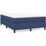  Box spring postelja z vzmetnico moder 140x190 cm blago | Shoptok.si