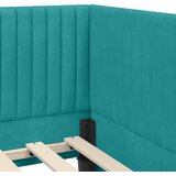  Kutni okvir kreveta s uzglavljem Tirkizna 80 cm x 200 cm Baršun | shoptok.hr