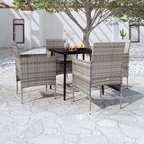  5-dijelni vrtni blagovaonski set s jastucima sivo-crni | shoptok.hr