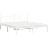 Metalni okvir za krevet s uzglavljem bijeli 180x200 cm | shoptok.hr