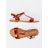 Shelvt Women's red flat sandals | Shoptok.si