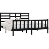  Okvir za krevet od masivne borovine crni 200 x 200 cm | shoptok.hr