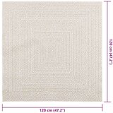  Tepih ZIZUR 120 x 120 cm s izgledom jute unutarnji i vanjski | shoptok.hr
