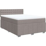  Box spring postelja z vzmetnico taupe 160x200 cm blago | Shoptok.si