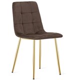 KARA stolica - tamnosmeđi baršun / zlatne noge x 4 | shoptok.hr