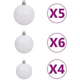  Umjetno božićno drvce 150 LED sa šarkama i kuglicama 120 cm | shoptok.hr