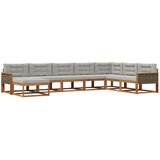 vidaXL Zunanja garnitura za sedenje 8 pcs Naravna in svetlo siva, (5000280490) | Shoptok.si