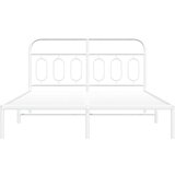 vidaXL Kovinski posteljni okvir z vzglavjem bel 135x190 cm | Shoptok.si