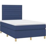  Box spring postelja z vzmetnico LED modra 120x190 cm blago | Shoptok.si