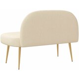  Oblikovana klupa s naslonjačem Krem 110 x 60 x 76 cm Poliester | shoptok.hr