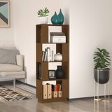 vidaXL knjižna omara/pregrada medeno rjava 51x25x132 cm trdna borovina Cene