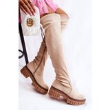 Boto Women's Suede Boots Workers Light Beige Cheera | Shoptok.si
