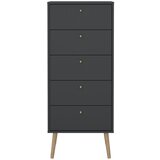 Tvilum Antracitno siva visoka komoda 50x120 cm Bodo – Cene