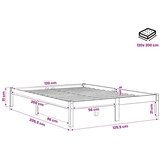 Okvir za krevet od masivne borovine bijeli 120 x 200 cm | shoptok.hr