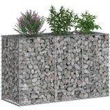  Gabionski uzdignuti krevet Srebrno 130 x 50 x 80 cm - 130 x 50 x 80 cm | shoptok.hr