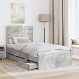  Krevetna konstrukcija s ladicama Betonski sivi 90 x 200 cm Siva 206 x 93 x 100 cm | Shoptok.si