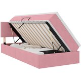 vidaXL postelja s shranjevanjem z vzmetnico roza 90 x 200 cm žamet, (5000099480) | Shoptok.si