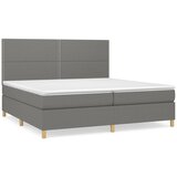 vidaXL Box spring postelja z vzmetnico temno siva 200x200 cm blago, (20727262) Cene