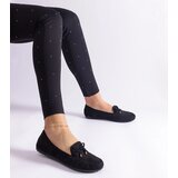 Gemre Treja suede black moccasins with bow | Shoptok.si