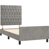  Posteljni okvir z vzglavjem svetlo siv 90x200 cm žamet, (20794653) | Shoptok.si