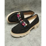 Resti Black openwork women's moccasins with Bokkso decoration- Footwear | Shoptok.si