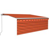 Tenda na ručno uvlačenje s roletom LED 4 x 3 m narančasto-smeđa | shoptok.hr