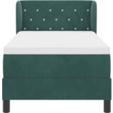 Box Spring Krevet s Madracem Tamno Zelena 80x200 cm Baršun | shoptok.hr