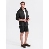 Ombre Men's knit shorts with rolled up legs - black | Eponuda.ba