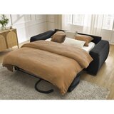 Bobochic Paris Crna sofa za spavanje/sklopiva od samta 240 cm Hugo – | shoptok.hr