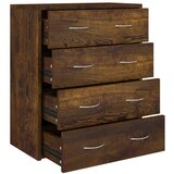  Komoda s 4 ladice 60 x 30,5 x 71 cm boja dimljenog hrasta | Eponuda.com