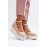 Boto Women's Wedge Espadrilles in Light Beige Malla | ePonuda.com