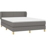  Box spring postelja z vzmetnico temno siva 140x200 cm blago, (20899941) | Shoptok.si