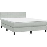  Krevet s oprugama i madracem LED svjetlosivi 160x210 cm baršunasti | shoptok.hr