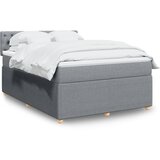 vidaXL Box spring postelja z vzmetnico svetlo siva 140x200 cm blago | Shoptok.si