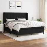 vidaXL Box spring postelja z vzmetnico črna 160x200 cm blago Cene