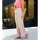 UR/CEO Beige pleated floral pants Macognano | Shoptok.si