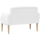  Ljubavni kauč s gumbima Bijela 116 x 67 x 80 cm Tkanina | Eponuda.com