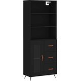  Visoka komoda crni 69,5x34x180 cm konstruirano drvo | shoptok.hr